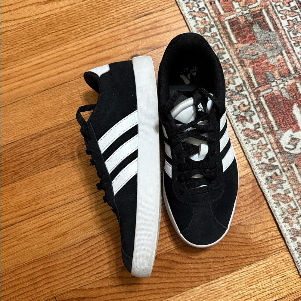 Adidas Classic Black Sneakers with White Stripes